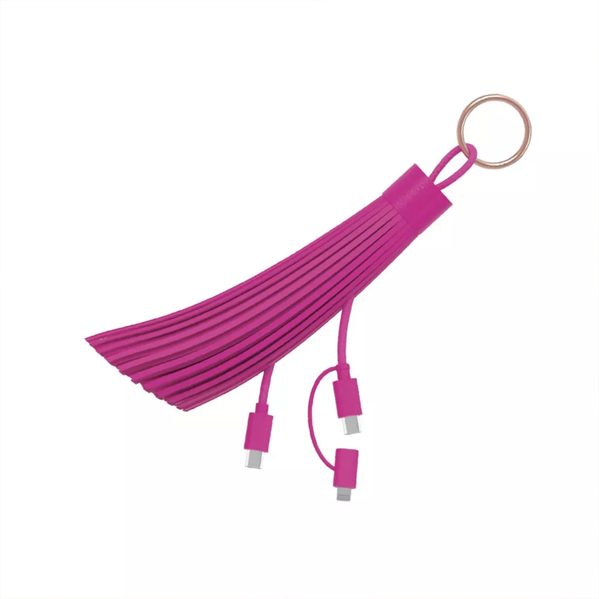 Portable 2‑In‑1 Tassel Keychain Charging Multi‑Connector Cable