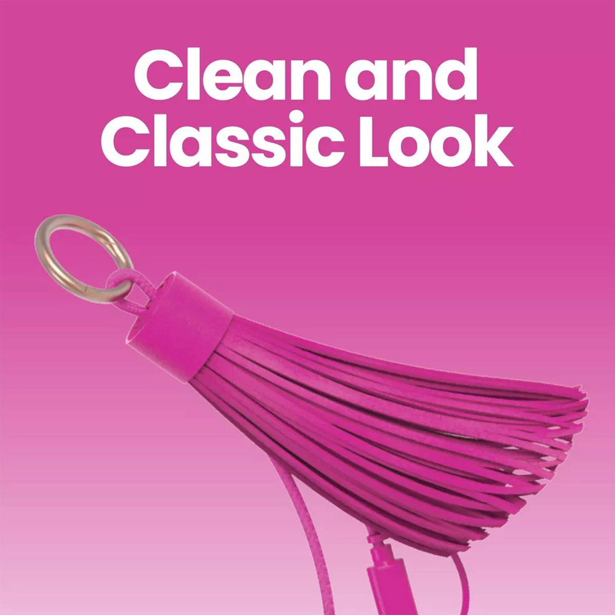 Portable 2‑In‑1 Tassel Keychain Charging Multi‑Connector Cable
