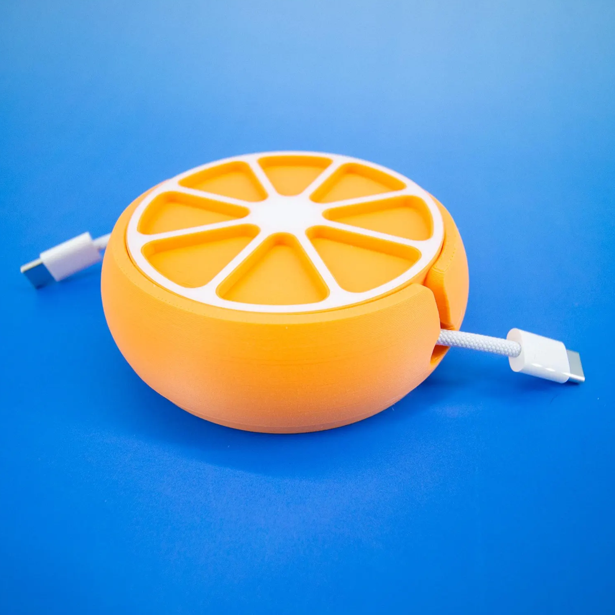 Citrus‑Slice Shaped Portable Cable Winder Desktop Cord Organizer