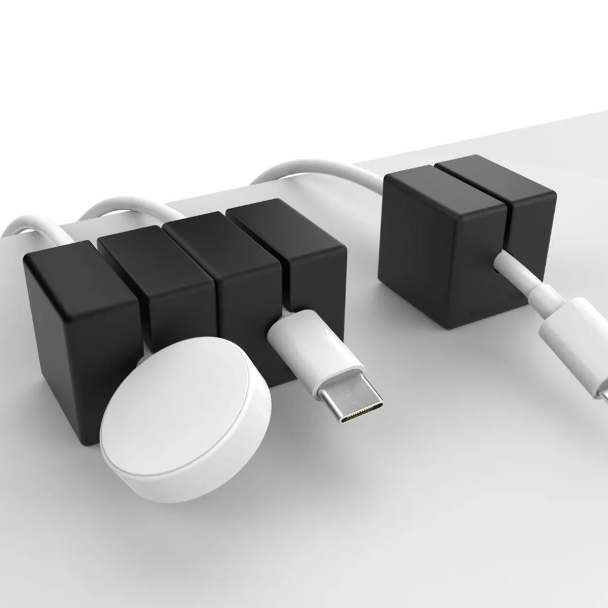 Weighted Magnetic Cable Block Desktop Cord Fixing Holders 3‑Pack